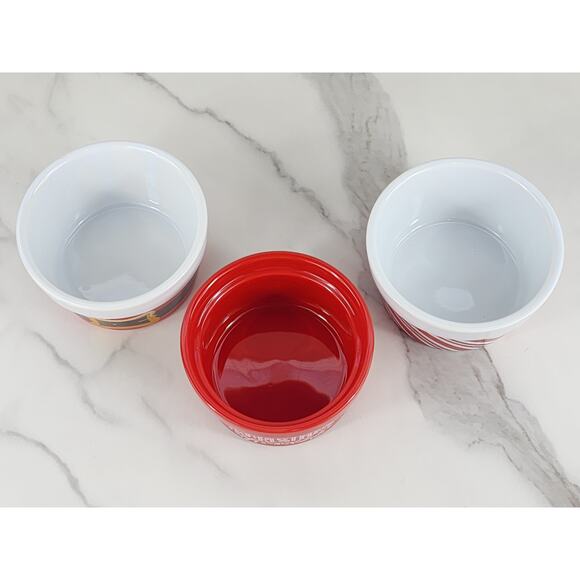 Celebrate It Christmas Ramekin Bakeware Serving Bowl 6oz Holiday Santa Dishes x3 - Picture 6 of 14